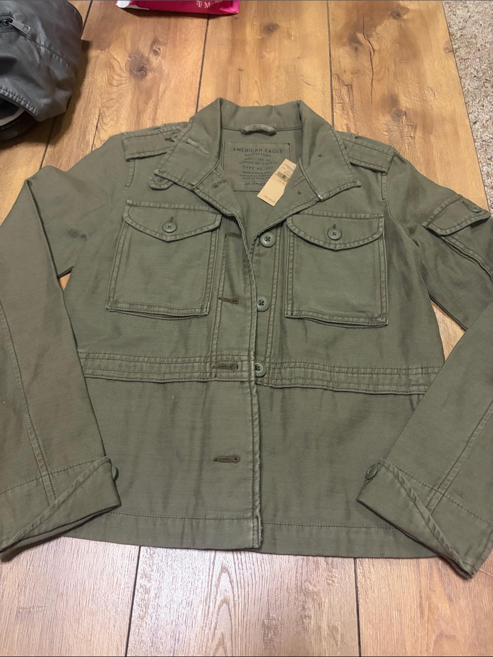 American Eagle Outfitters Olive Military Field Jacket